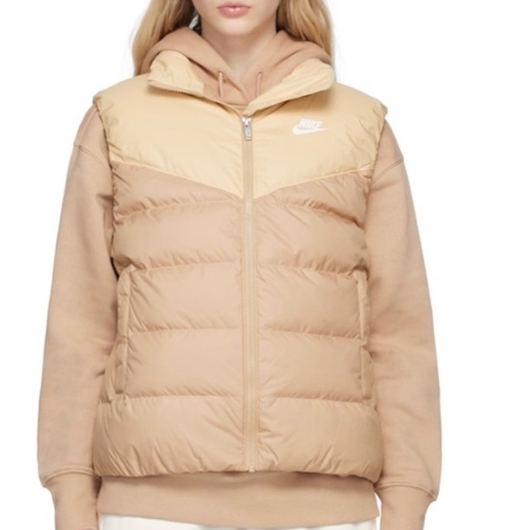 Nike Jackets & Blazers - NWT Nike Tan Sportswear Therma-Fit Windrunner Down Quilted Vest | Size Small